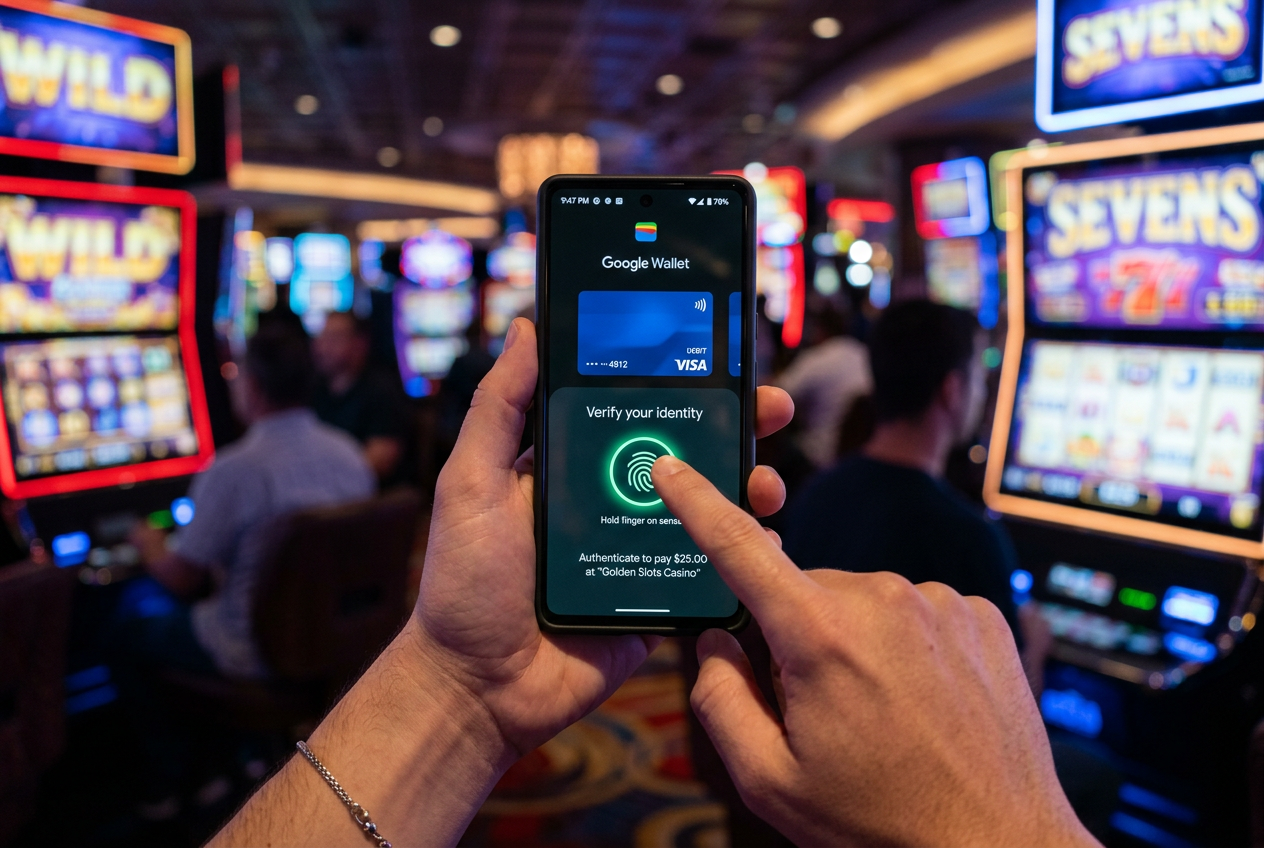 Proces depozytu Google Pay w kasynie online za pomocą biometrii